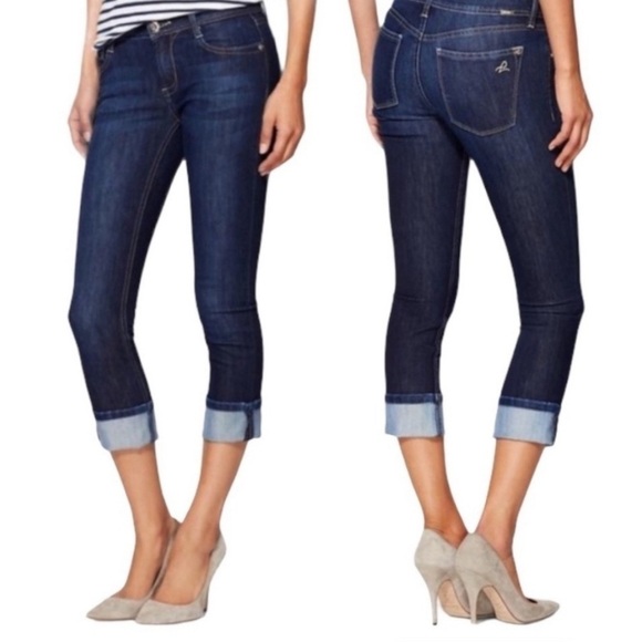 DL1961 high rise cropped skinny jeans size 26 4way stretch dark wash Toni - Picture 1 of 9